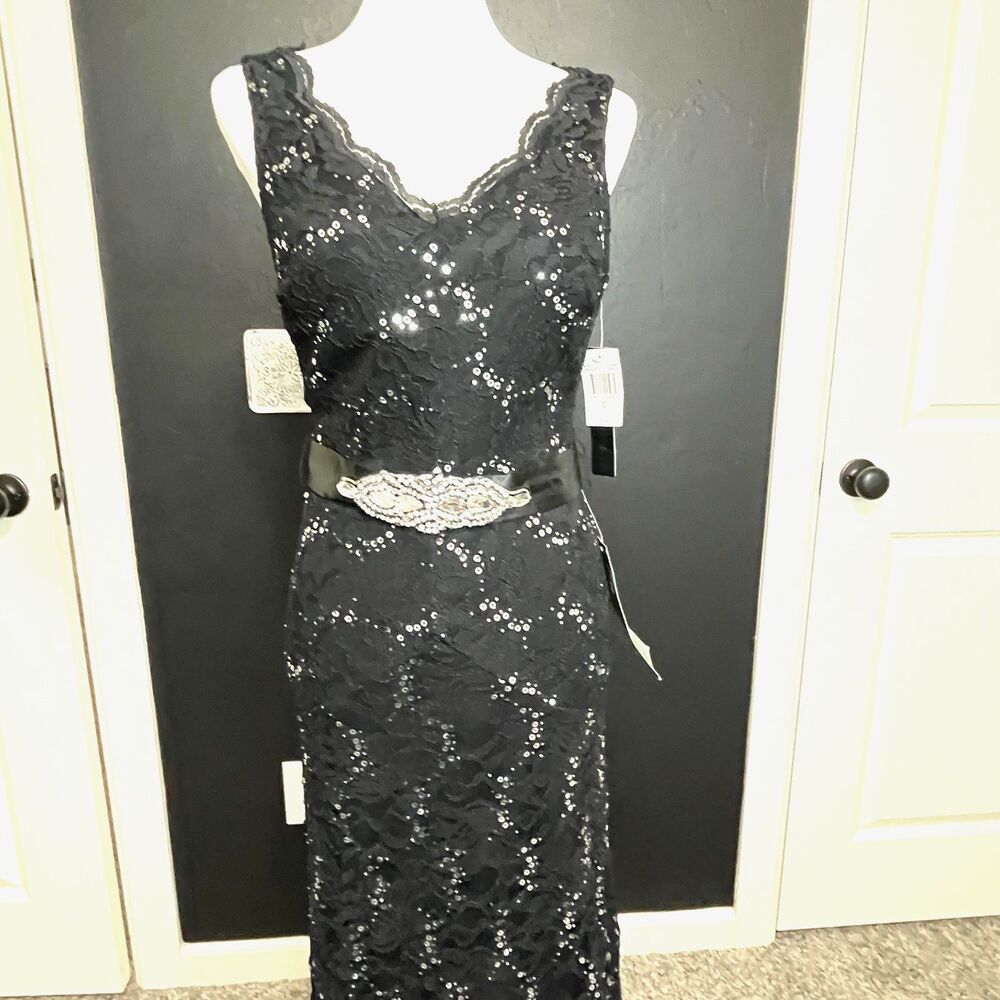 My Michelle Black Sequin Gown – NWT Size 9 - Picture 15 of 15